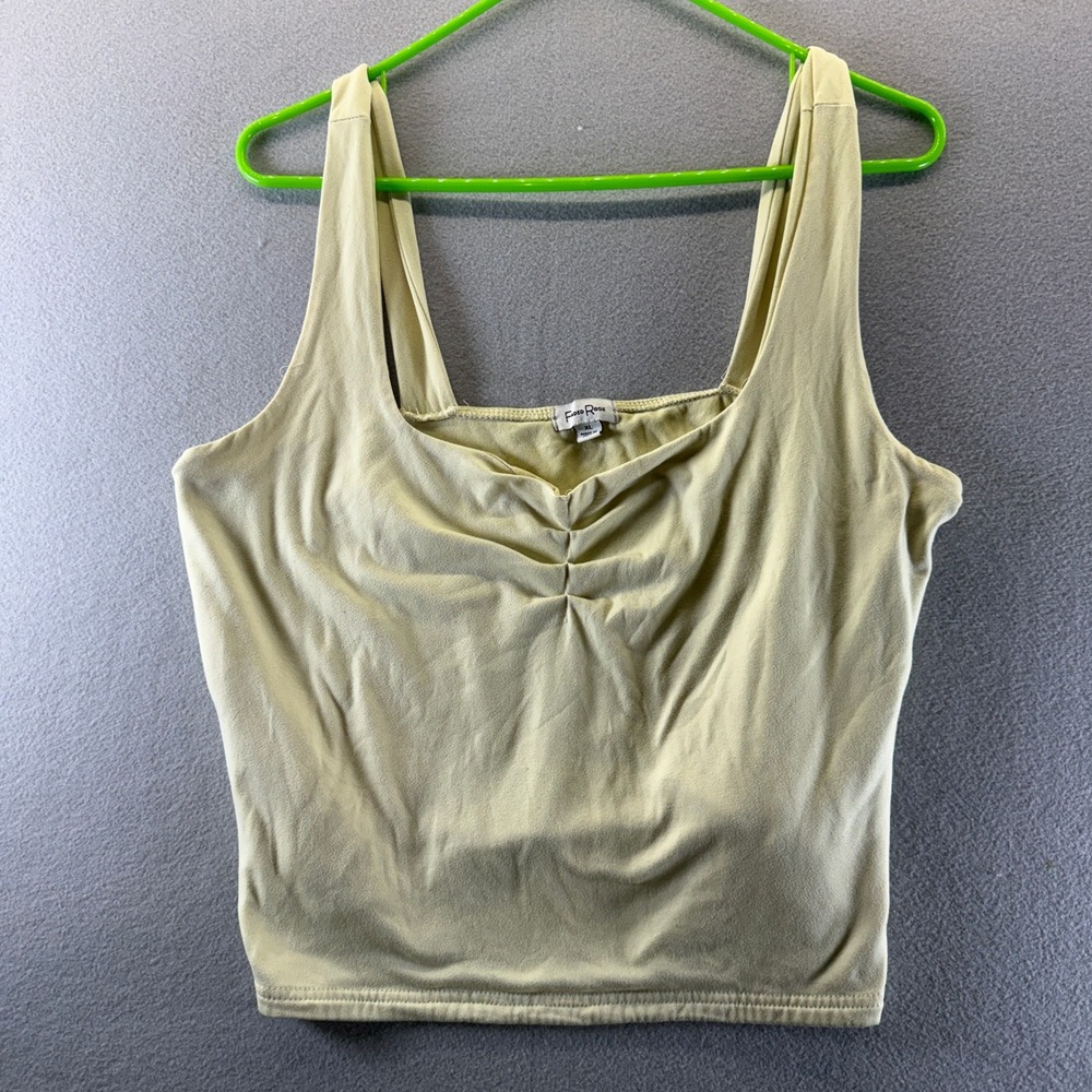 Faded Rose Womens XL Yellow Square Neck Cinched Tank Top Sleeveless RN123271